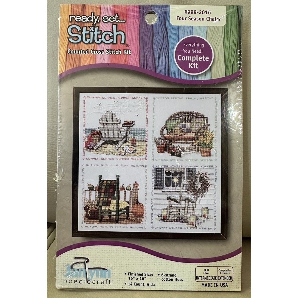 NEW NOS‎ Janlynn Four Seasons Chairs Counted Cross Stitch Kit Sealed
